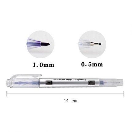 Microblading Tattoo Eyebrow Surgical Skin Marker Pen Ruler Tattoo Piercing 2PCS - Aimall
