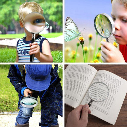 Quality 50MM Silver Metal Magnifying Glass Lens Magnifier Loupe 10x MAGNIFIER AU - Aimall