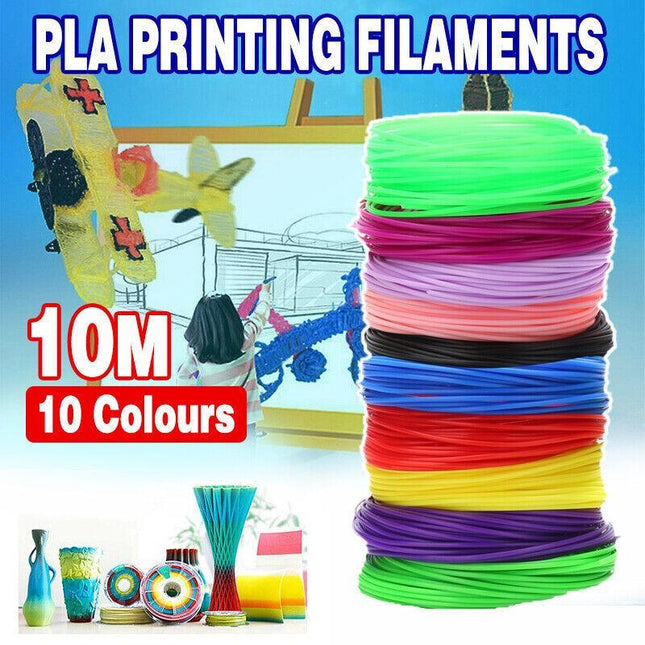 100M 10 Colours 3D Pen Filament PLA 1.75mm Plastic Rubber Printing Filaments - Aimall