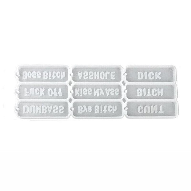 Letters Keychain Resin Epoxy Casting Mold Earring Pendant Craft Mould Silicone - Aimall