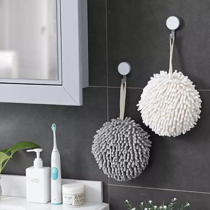 2X Absorbent Hand Towel Chenille Hanging Washcloth Handball Kitchen Bathroom AU - Aimall