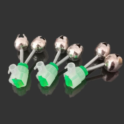 10PCS Night Fishing Twin Ring Light Bite Alarm Bells LED Outdoor Clip Rod Tip AU - Aimall