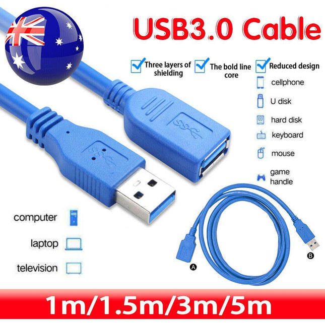 SuperSpeed USB 3.0 Male to Female Data Cable Extension Cord For Laptop PC Camera - Aimall