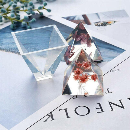 Pyramid Silicone Mold Epoxy Resin Jewelry Making Mould Pendant Craft DIY Supply - Aimall