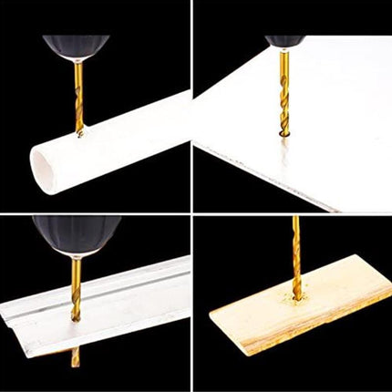 13 PCS Quick Change HSS Titanium Drill Bits Hex Shank Set Soft Metal Wood Timber - Aimall