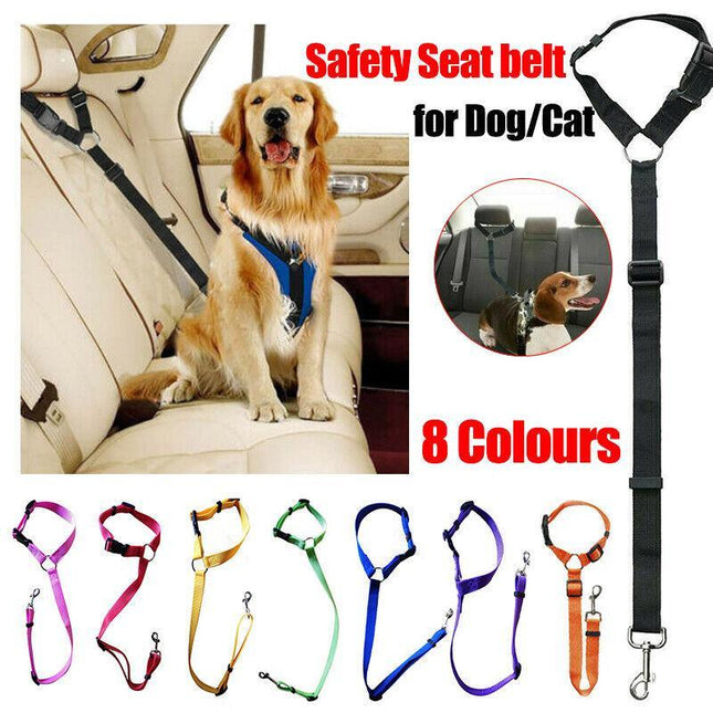 Dog Pet Safety Seat belt Clip for Car Vehicle Seatbelt Adjustable Harness LeadAU - Aimall