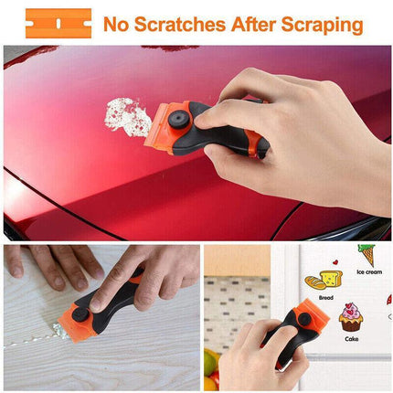 Plastic Razor Blade Paint Glue Adhesive Scraper & 10-100PCS Blades Cleaner Tools - Aimall