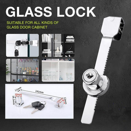 Sliding Window Glass Cabinet Lock Glass Door Lock Cabinet Display With Key AU - Aimall