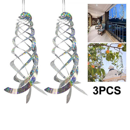 Reflective Bird Deterrent Spinner in Garden