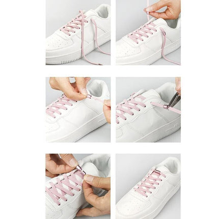 No Tie Locked Elastic Shoelace Shoe Lace Lazy Laces Sports Sneakers Kids Adults - Aimall