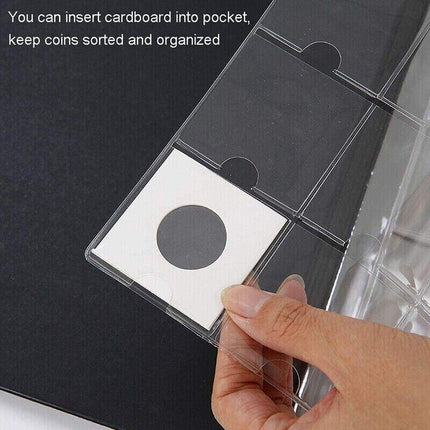 100X Staple Coin Holder Display Clear Window Storage Protect Penny Cent - Aimall
