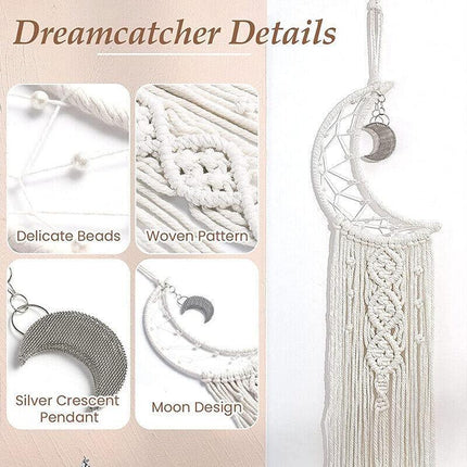 Wall Hanging New Tapestry Macrame Moon Dream Catcher Handmade Bedroom Home Decor - Aimall