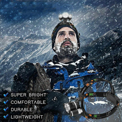 100000LM Rechargeable Headlamp 3T6 XML LED Headlight Head Torch Flashlight AU - Aimall