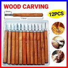 12PCS Wood Carving Tool Chisels Set Woodcut Knife Arts Crafts Woodworking Chisel - Aimall