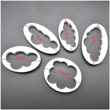 5PCS Clouds Shape Biscuit Cookie Cutter Fondant Cake Decor Baking Mold Tool AU - Aimall