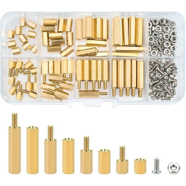 120Pcs Nut Assortment Screws Hex Brass Spacer PCB Board M3 Male Female Standoffs - Aimall