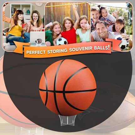 7.5CM Clear Acrylic Ball Stand Holder Display Rugby Basketball Football Soccer - Aimall