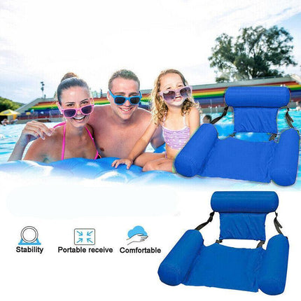 Inflatable Floating Water Hammock Float Pool Lounge Bed Sea Beach Swimming Chair - Aimall