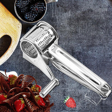 4 Set Multifunction Rotary Cheese Grater Hand Held Cut Slicer Stainless Steel AU - Aimall
