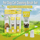 1X Pet Dog Cat Cleaning Toothpaste+Toothbrush+ Back Up Brush Set Vanilla Flavour - Aimall