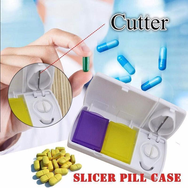 Pill Cutter Box Grinder Medicine Box Tablet Crusher Pill Splitter Storage Case - Aimall