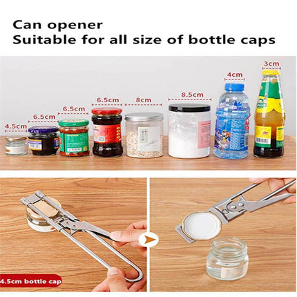 Bottle Opener Multifunctional Beer Adjustable Stainless Steel Jar Lid Gripper AU - Aimall