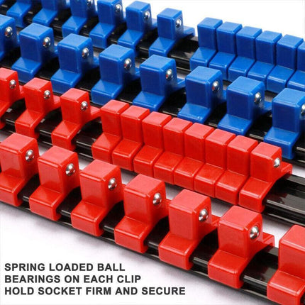 6PCS Socket Holder Storage tray Rail Rack Organizer Mountable Sliding1/4 3/8 1/2 - Aimall