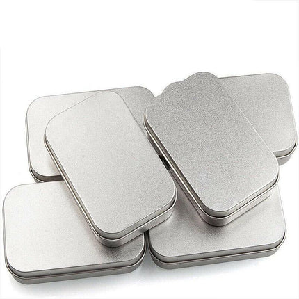 6PCS Metal Hinged Tin Box Container Blank Portable Small Storage Container Case - Aimall