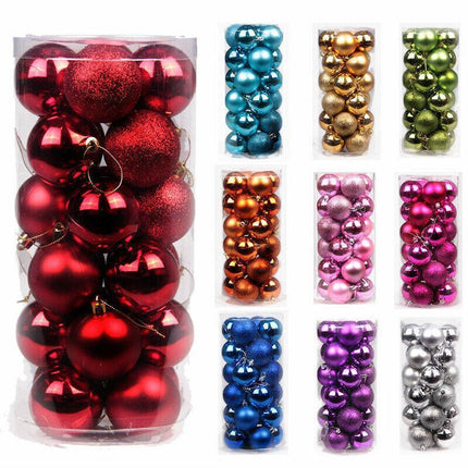 24PCS/Pack Christmas Tree Xmas Balls Decorations Baubles Party Wedding Ornament - Aimall