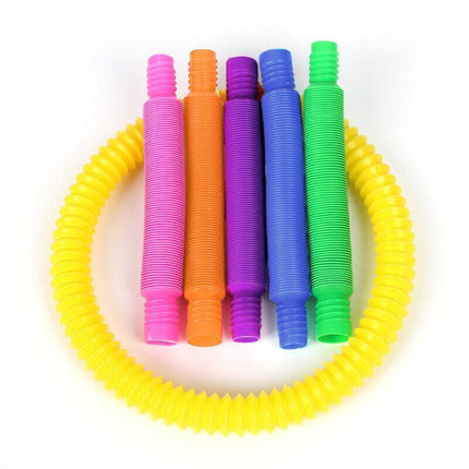6PCS Fidget Pop Tube Pip Sensory Stress Game Relief Toys Kids Tools Adults Chain - Aimall