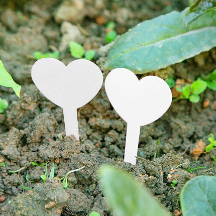 Up to 200X Heart-Shaped Plant Labels Flexible Plastic Garden Tag Nursey Seeding - Aimall