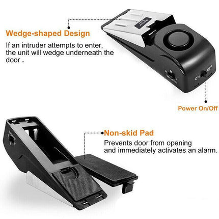 Home Security Wedge Door Stop Alert Detection Device Intruder Alarm Wireless AU - Aimall