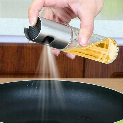 2x Oil Sprayer Olive Bottle for Cooking Dispenser Steam Food-Grade Glass Bottles - Aimall