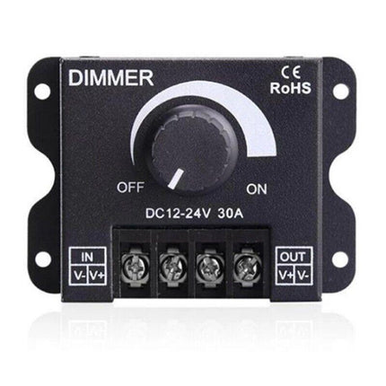 30A 12V-12V Metal LED Switch Dimmer Controller Manual Operation for Strip Light - Aimall