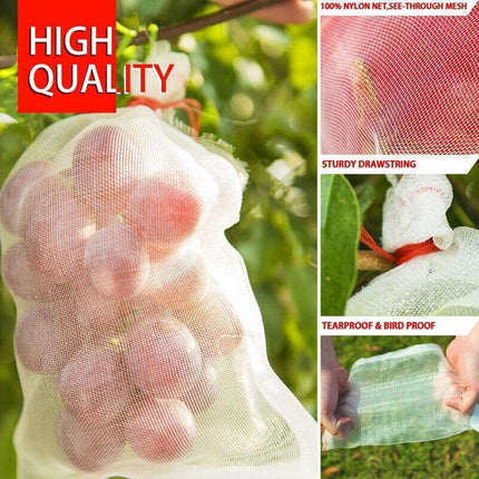 10/50X Fruit Net Bags Agriculture Garden Vegetable Protection Mesh Insect Proof - Aimall