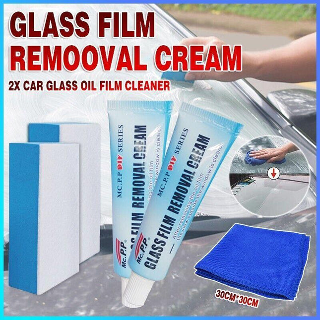 2x Car Glass Oil Film Cleaner Removal Cream Paste Windshield Water Spot Remover. - Aimall