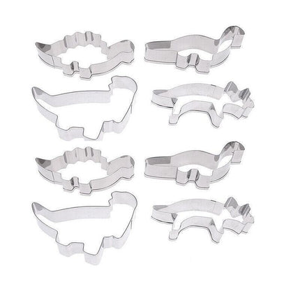 4x Stainless Steel Dinosaur Cookies Cutter Biscuit Pastry Cake Fondant Mould FY - Aimall