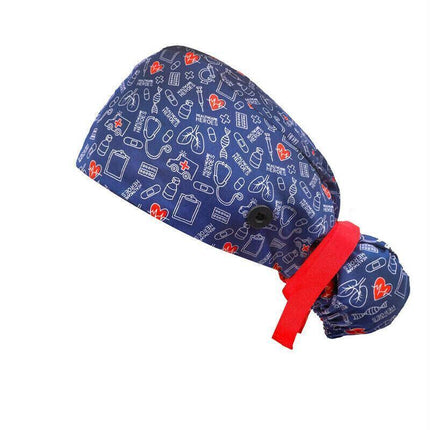 LongHair Surgical Scrub Cap Doctor Nurse Bouffant Hat Adjustable Comfy HeadCover - Aimall