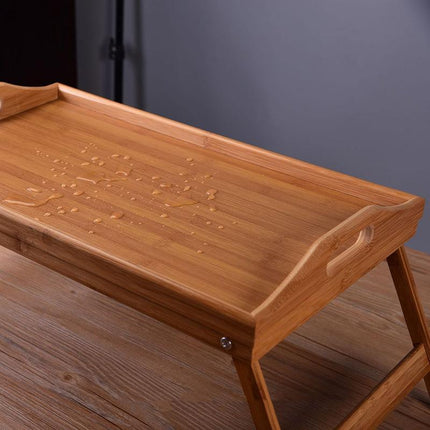 Wooden Bamboo Folding Tray BAMBOO FOLD UP LAP TRAY Tea Coffee Table Breakfast - Aimall