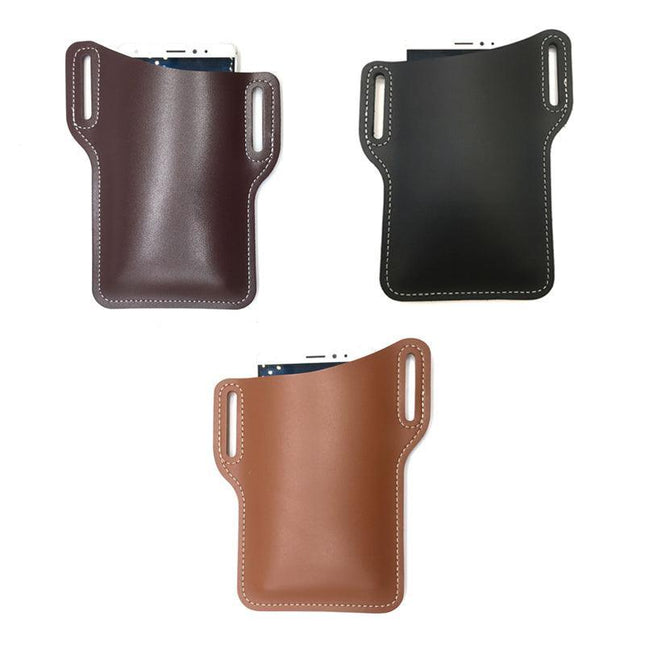 Men's Belt Clip Loop Holster Waist Bag Leather Pouch Cover Case For Phones AU - Aimall