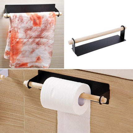 Under Cabinet Kitchen Roll Holder Paper Toilet Towel Storage Rack Self Adhesive - Aimall