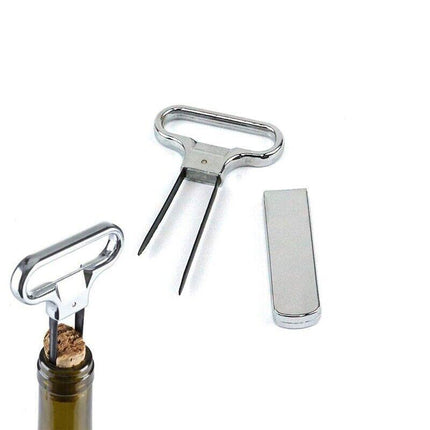 Wine Bottle Opener Cork Puller Damaged Cork Remover Chrome Sheath AU Stock - Aimall