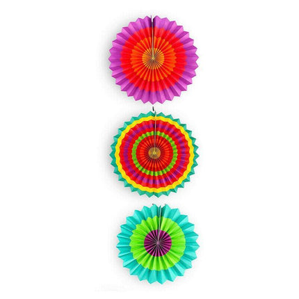 Colorful Paper Fans Party Decorations 6pcs Mexican Fiesta Hanging Decor Birthday - Aimall