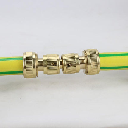 Garden Hose Connector Brass Copper Adapter Joiner 2 Way Fitting Male 48x15x9mm - Aimall