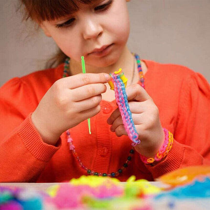 10000Pcs Large Rainbow Loom Band Case Kit Bands Board Hooks S Clips Beads Charms Aimall