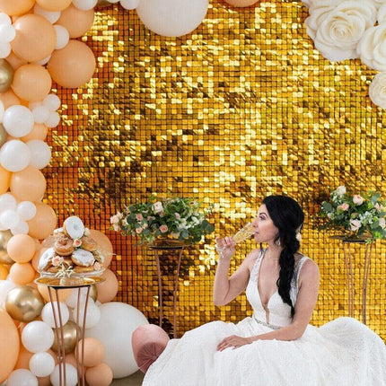 Rectangle Tinsel Curtain Shimmer Wall Backdrop 2m Length Party Decoration Sequin - Aimall