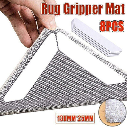 8PCS Rug Mat Carpet Safety Gripper Reusable Non Slip Anti Skid Washable Grip Pad - Aimall