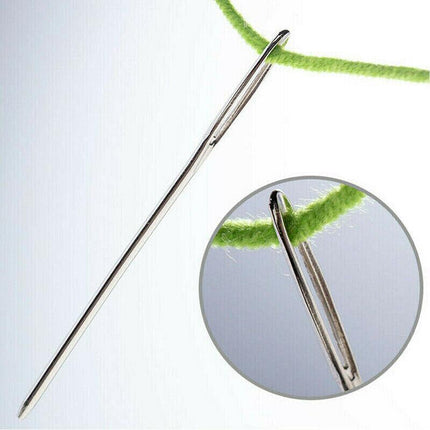 9x Large Eye Blunt Needles Wool Thick Knitter Yarn Hand Sewing Darning Craft Set - Aimall