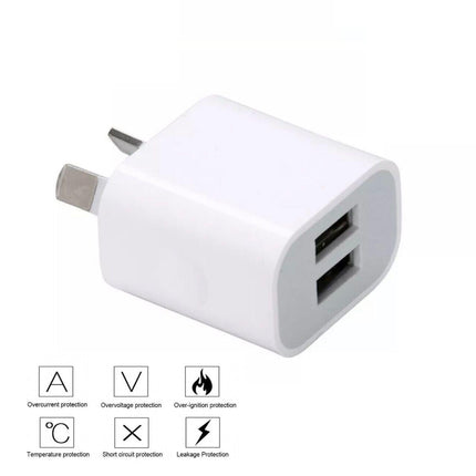 5V2A Dual USB Wall Charger AU PLUG Power Adapter Cable For iPhone 678 X 11 iPad - Aimall