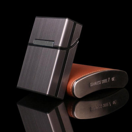 Tobacco Holder Aluminum Pocket Box Storage Container 20 Cigarette Case LighterAU - Aimall